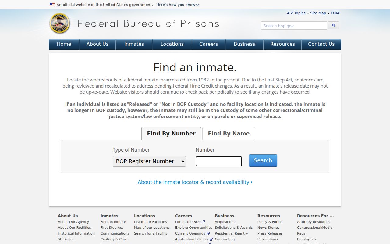 Federal inmate locator compared with Iron County arrest records