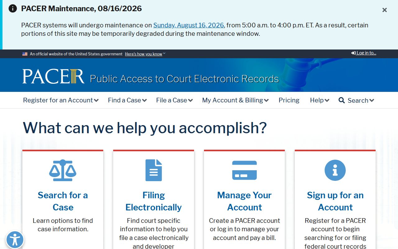 Iron County federal criminal record access through PACER